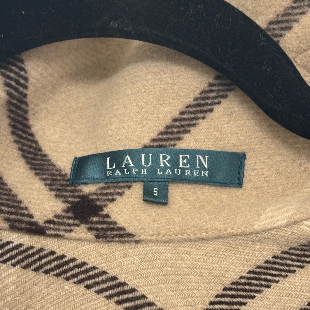 Ralph Lauren Beige Plaid Women's Cape - Picture 3 of 3